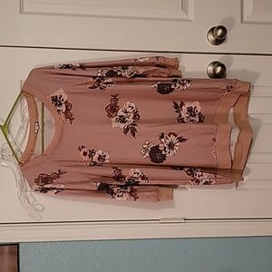 Eyeshadow Floral Mauve Lightweight Sweatshirt